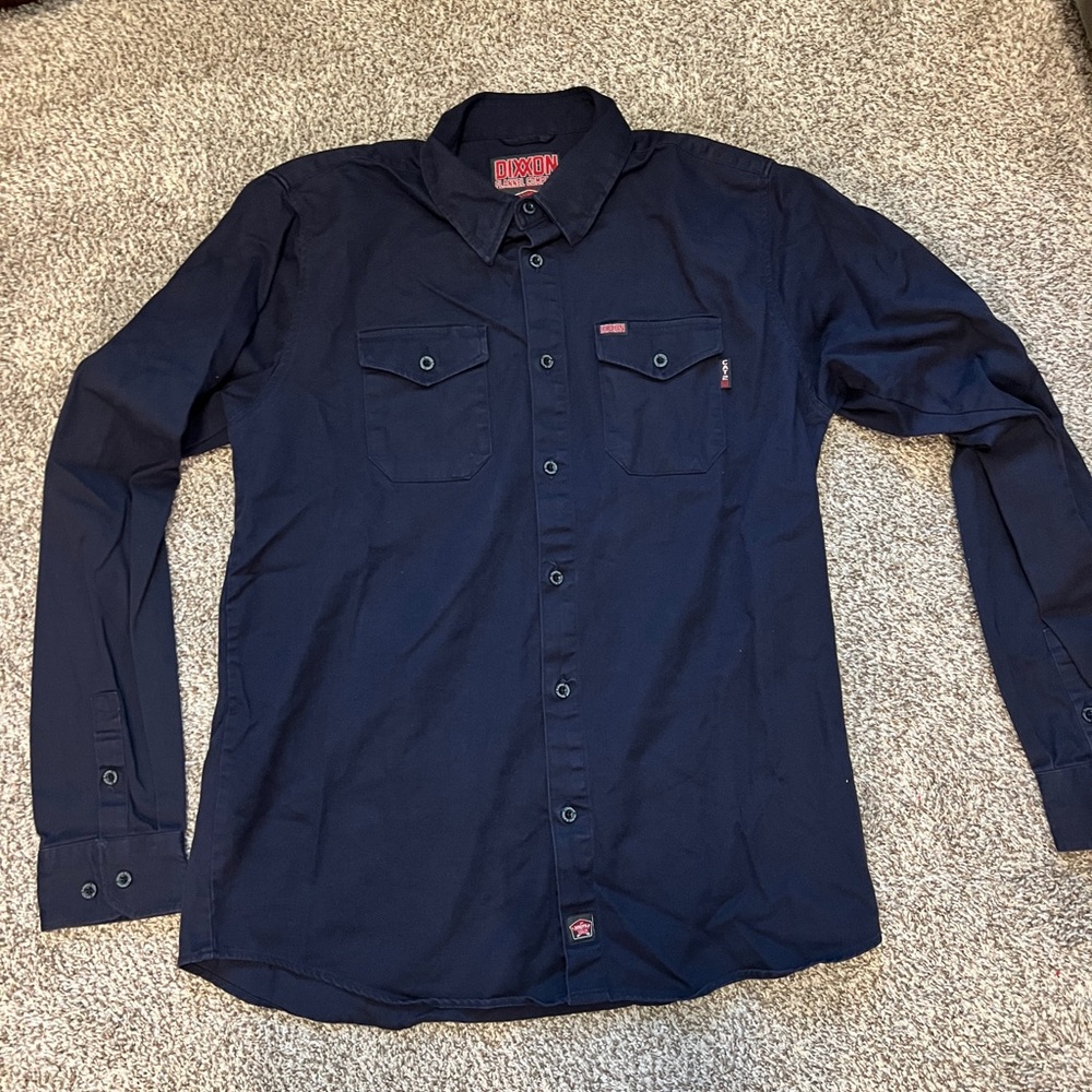 DIXXON FLANNEL DXN/FR fire retardant flannel Navy Casual Button Down Shirt